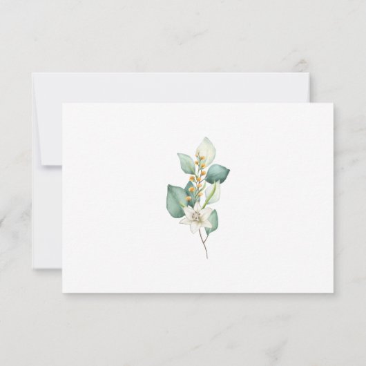 Save The Date Eucalyptus romantique Mariage feuille (Dos)