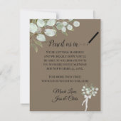 Save The Date Eucalyptus Rustique Feuille Tan Mariage (Dos)
