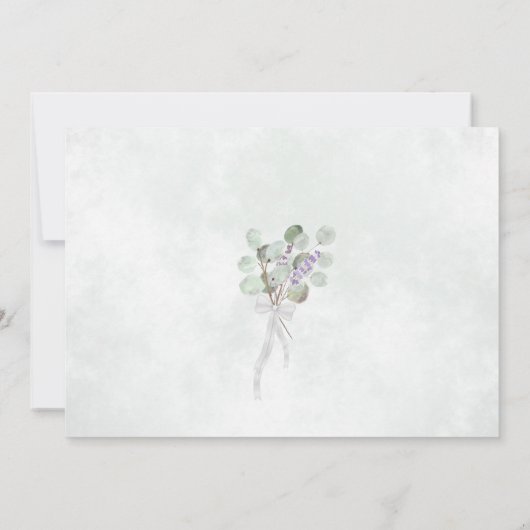 Save The Date Eucalyptus rustique & Lavande avec Mariage photo (Dos)