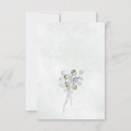 Save The Date Eucalyptus rustique & Lavande violet Mariage photo (Dos)