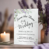 Save The Date Eucalyptus rustique & Lavender Elegant Mariage Boh