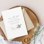 Save The Date Eucalyptus sauge vert or mariage enregistrer la da<br><div class="desc">Etherial aquarelle feuillage et l'effet or métallique mariage enregistrer la date invitation. Avec de beaux détails aquarelle. Cette invitation de mariage moderne est sûr de définir le style pour votre grand jour.</div>