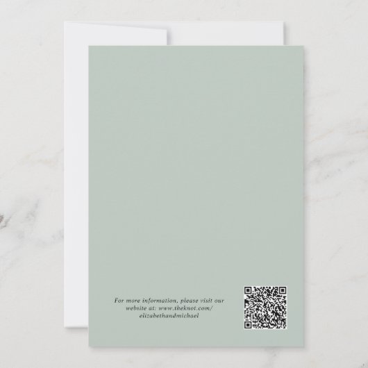 Save The Date Eucalyptus Verdure Aquarelle QR Code Mariage (Dos)