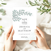 Save The Date Eucalyptus Verdure Boho Elégant Mariage