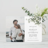 Save The Date Eucalyptus Verdure Défraîchie Économisez La Date (Debout devant)