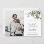 Save The Date Eucalyptus Verdure Défraîchie Économisez La Date (Devant)