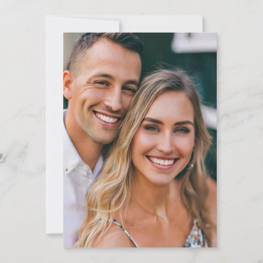 Save The Date Eucalyptus Verdure Élégant Rêveur Photo Mariage (Dos)