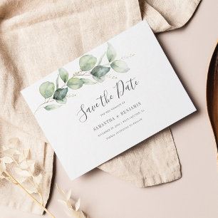 Save The Date Eucalyptus Verdure minimaliste Mariage