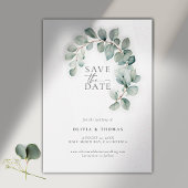 Save The Date Eucalyptus Verdure moderne Wreath Mariage élégant
