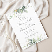 Save The Date Eucalyptus Verdure Or Feuilles mariage élégant