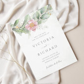 Save The Date Eucalyptus Verdure rose Floral Élégant Mariage