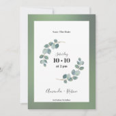 Save The Date Eucalyptus vert Aquarelle (Devant)