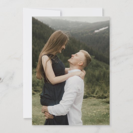 Save The Date Eucalyptus vert émeraude Rustique photo Mariage (Dos)