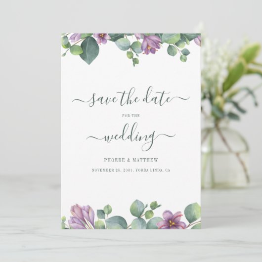 Save The Date Eucalyptus Vert vert pourpre vert (Debout devant)