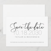 Save The Date Événement à ne pas manquer - Écriture minimale mod (Devant / Derrière)
