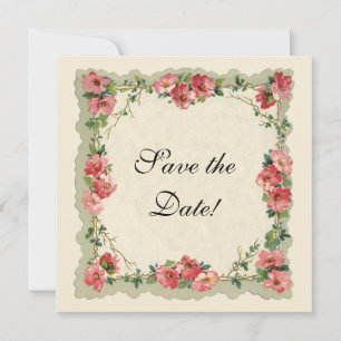 Save The Date Événement à ne pas manquer Vintage, Fleurs Roses F