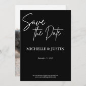 Save The Date Événement à sauvegarder en noir (Devant / Derrière)
