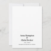 Save The Date Événement à Sauvegarder Formel Noir et Blanc (Dos)