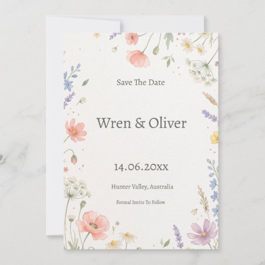 Save The Date Événement à Sauvegarder Olive Vert Sage (Devant)