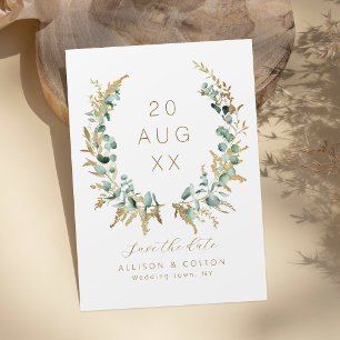 Save The Date Événement à venir bohème avec eucalyptus rustique