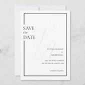 Save The Date Événement minimal noir initial musulman mariage sa (Devant)