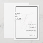 Save The Date Événement minimal noir initial musulman mariage sa (Devant / Derrière)