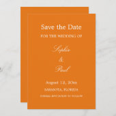 Save The Date Événement Orange Vibrant à Sauvegarder (Devant / Derrière)