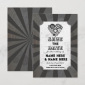 Save The Date Événement Steampunk Mariage Coeurs et Engrenages (Devant / Derrière)