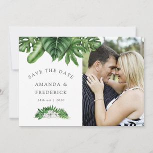 Save The Date Événement tropical géométrique de mariage à ne pas