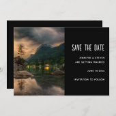 Save The Date Evening Mountain Lake Photographie - Mariage (Devant / Derrière)