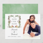 Save The Date Evergreen - Paysage hivernal de Noël de mariage en (Devant / Derrière)