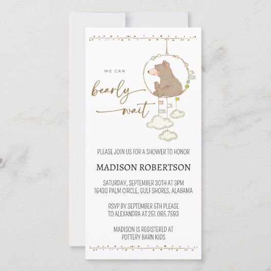 Save The Date Evite nous pouvons attendre Baby shower Digi Invit (Devant)