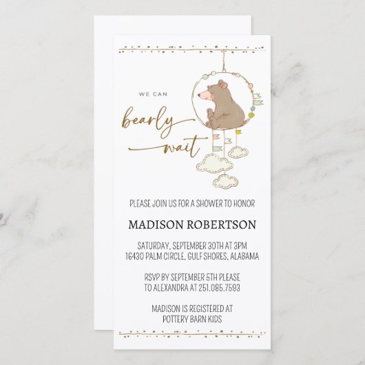 Save The Date Evite nous pouvons attendre Baby shower Digi Invit (Devant / Derrière)