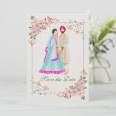 Save The Date Exemple de couple mariage sikh (Debout devant)