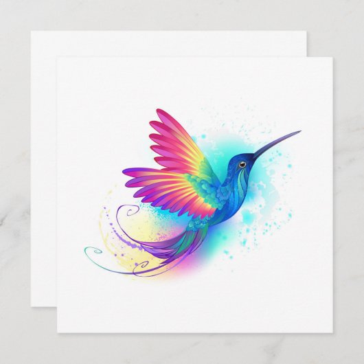 Save The Date Exotic Rainbow Hummingbird (Devant / Derrière)