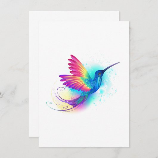 Save The Date Exotic Rainbow Hummingbird (Devant / Derrière)