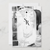 Save The Date Exquise Transparence Vellum Noir Blanc Initiales (Devant)