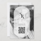 Save The Date Exquise Transparence Vellum Noir Blanc Initiales (Dos)
