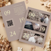 Save The Date Exquisite Brown Gold Trend Modern 3 Wedding Photos
