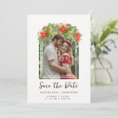 Save The Date Exquisite Chic Botanical Arch Frame Photo Wedding  (Debout devant)