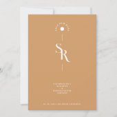 Save The Date Exquisite Chic Minimalist Golden Wedding Initials (Devant)