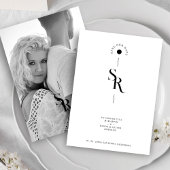 Save The Date Exquisite Elegant Minimalist Black & White Wedding