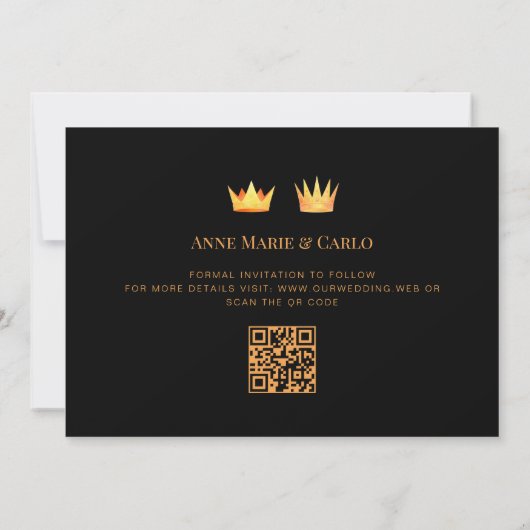Save The Date Exquisite Golden Effect Queen & King Royal Crowns (Dos)