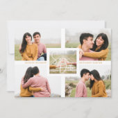 Save The Date Exquisite Minimalist Custom 5-Photo Wedding (Devant)