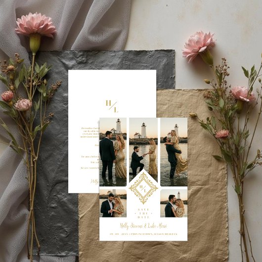 Save The Date Exquisite Original 5-Photo Collage Wedding