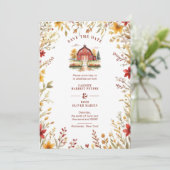 Save The Date Exquisite Rustic Barn Farmhouse Fall Floral Frame (Debout devant)