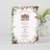 Save The Date Exquisite Rustic Barn Farmhouse Fall Floral Frame (Debout devant)