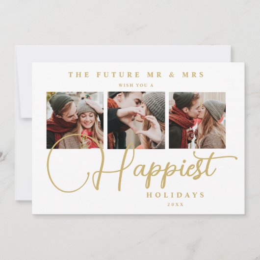 Save The Date Exquisite Sophisticated Wedding Christmas 3 Photos (Devant)