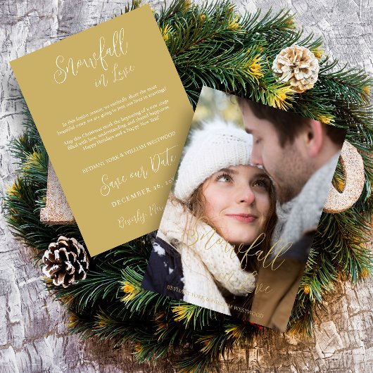Save The Date Exquisite Winter Wedding Christmas Photo