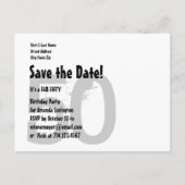 Save the Date FAB 50 Verjaardag V50B ZILVER Aankondigingskaart (Achterkant)